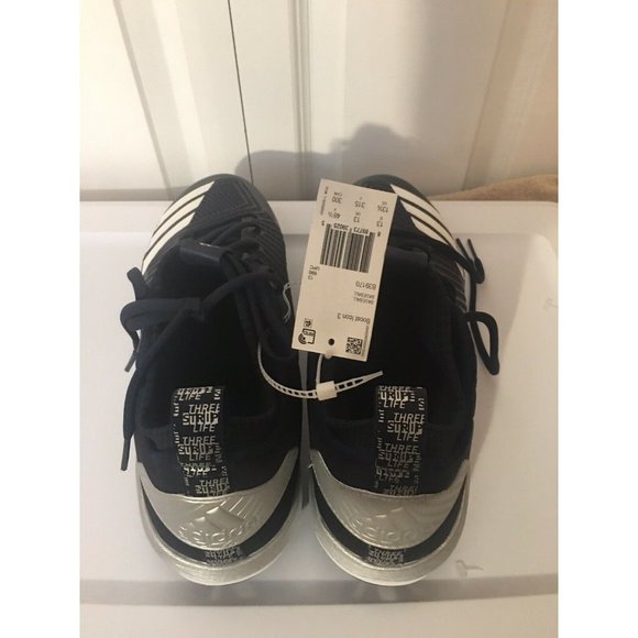 New Adidas Boost Icon 3 Baseball Cleats Navy/Silver/White Size‎ Men\'s 13 1/2 NWT